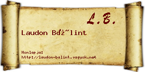 Laudon Bálint névjegykártya